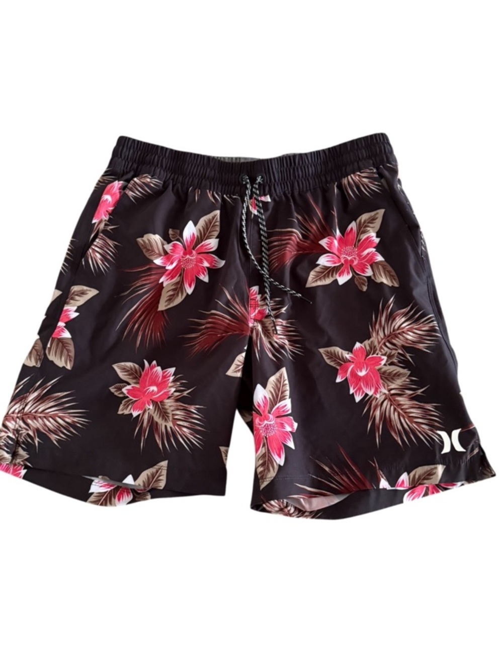 Hurley Swim Shorts Men's Size Medium Black Hibiscus